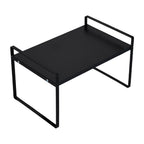 Storage Rack with Metal, Multi-Tier Mug Shelves Desks, Black/White/Natu - product gallery image 9
