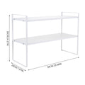 Storage Rack with Metal, Multi-Tier Mug Shelves Desks, Black/White/Natu