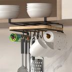 Storage Rack with Space-Saving, Carbon Steel, Under Cabinet Hooks No-Drill Carbon Steel - product gallery image 2