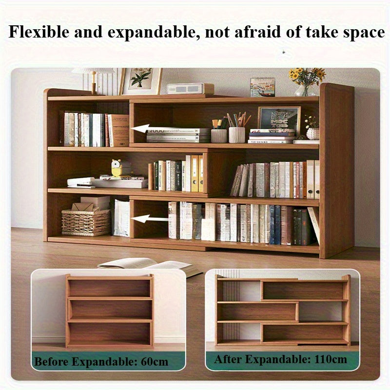 Storage Rack with Space-Saving, Expandable Desktop Bookshelf Tier Adjustable - product gallery image 14