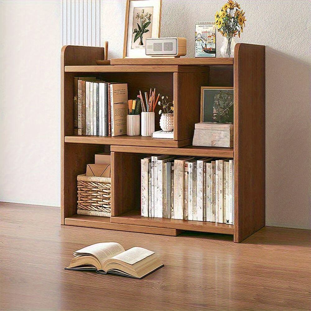 Storage Rack with Space-Saving, Expandable Desktop Bookshelf Tier Adjustable