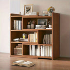 Storage Rack with Space-Saving, Expandable Desktop Bookshelf Tier Adjustable - Walnut Color, 3 Tier, 40-70*17*80cm option