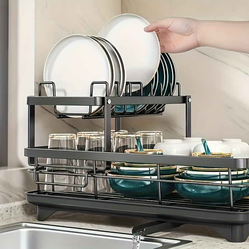 Storage Rack with Space-Saving, Large Capacity 2-Tier Bowl Plate - product gallery image 5