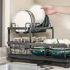 Storage Rack with Space-Saving, Large Capacity 2-Tier Bowl Plate - product gallery image 5