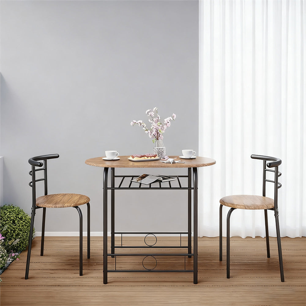 Storage Rack with Space-Saving, Metal, 2 Chairs for bedrooms - Brown option