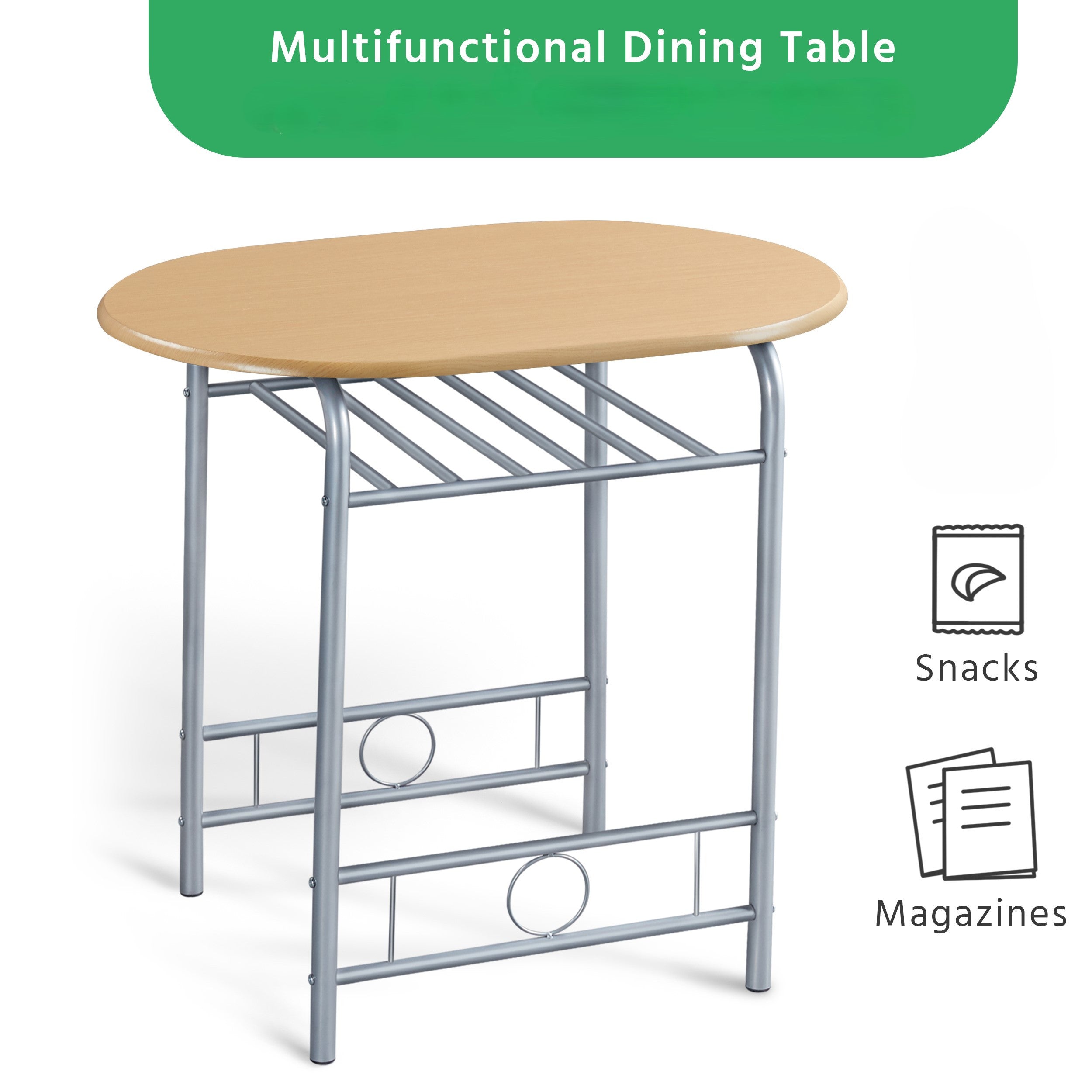 Storage Rack with Space-Saving, Metal, 2 Chairs for bedrooms - product gallery image 12