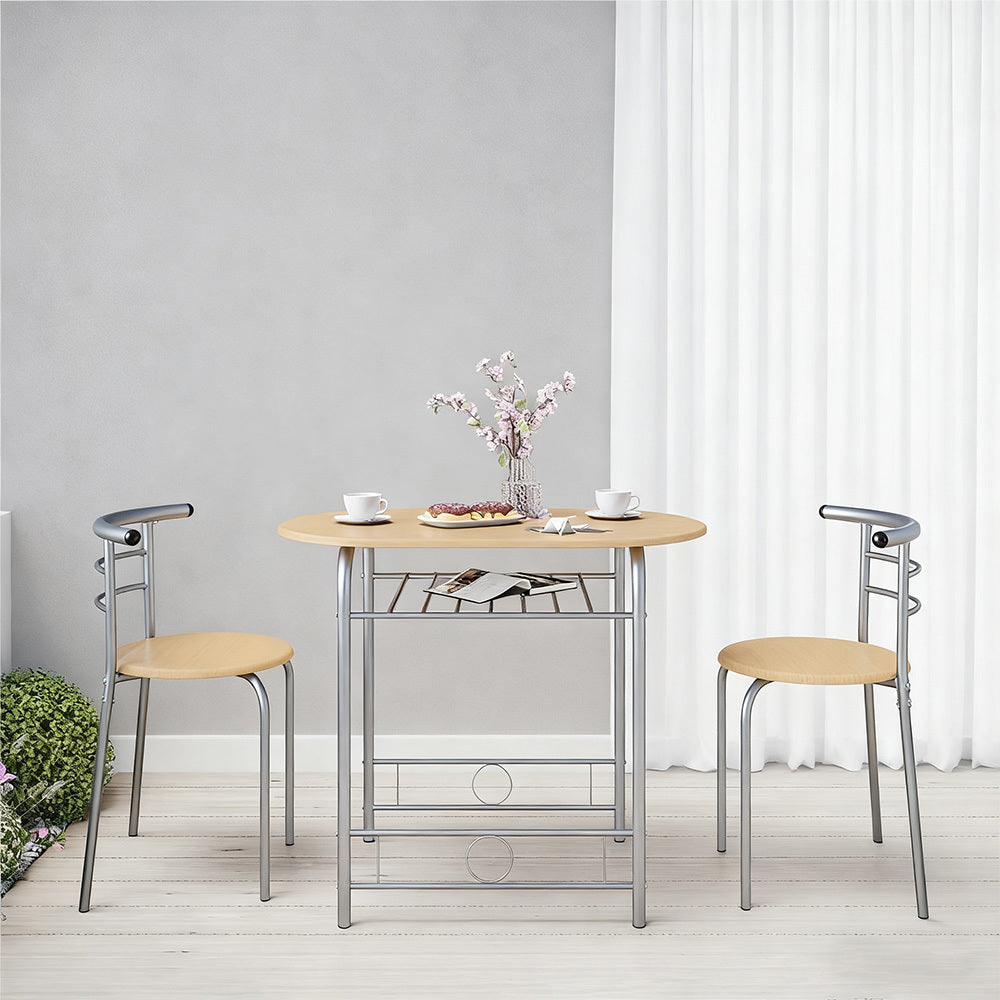 Storage Rack with Space-Saving, Metal, 2 Chairs for bedrooms - Natural option