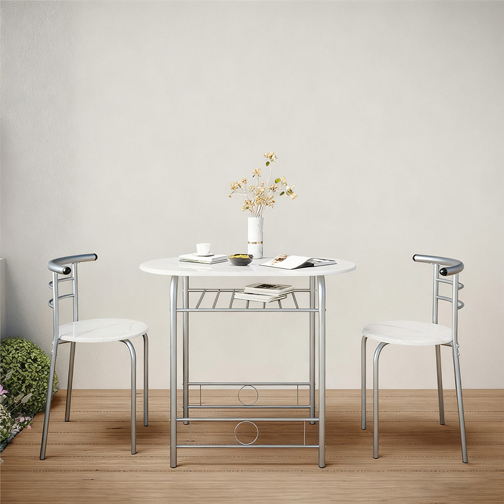 Storage Rack with Space-Saving, Metal, 2 Chairs for bedrooms - White option