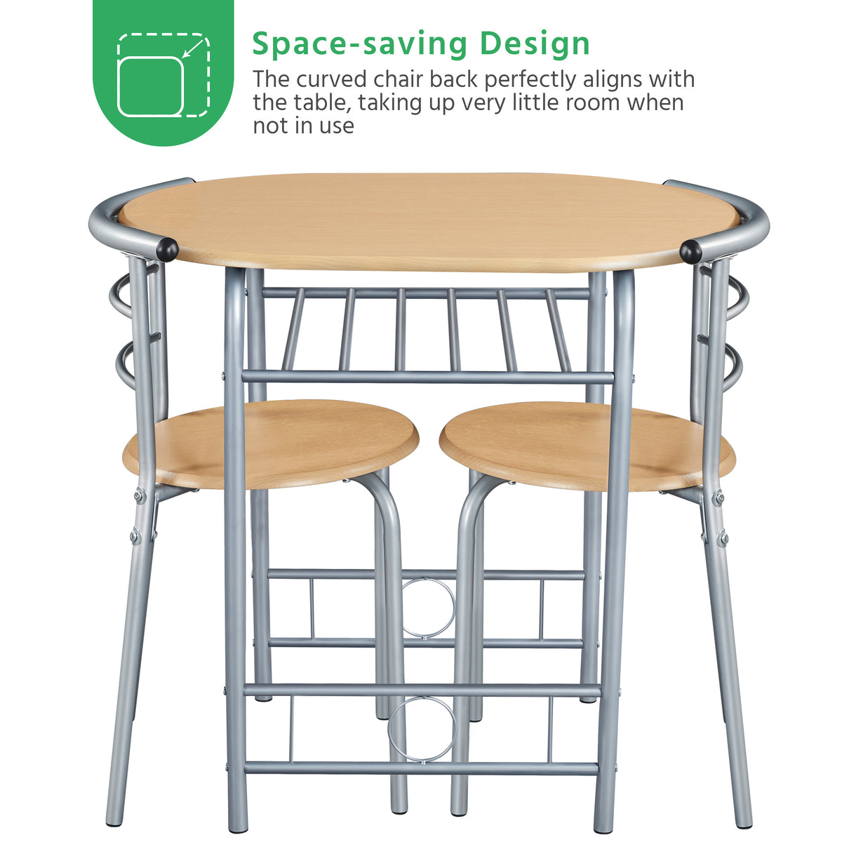 Storage Rack with Space-Saving, Metal, 3 Piece, 2 Chairs - product gallery image 4