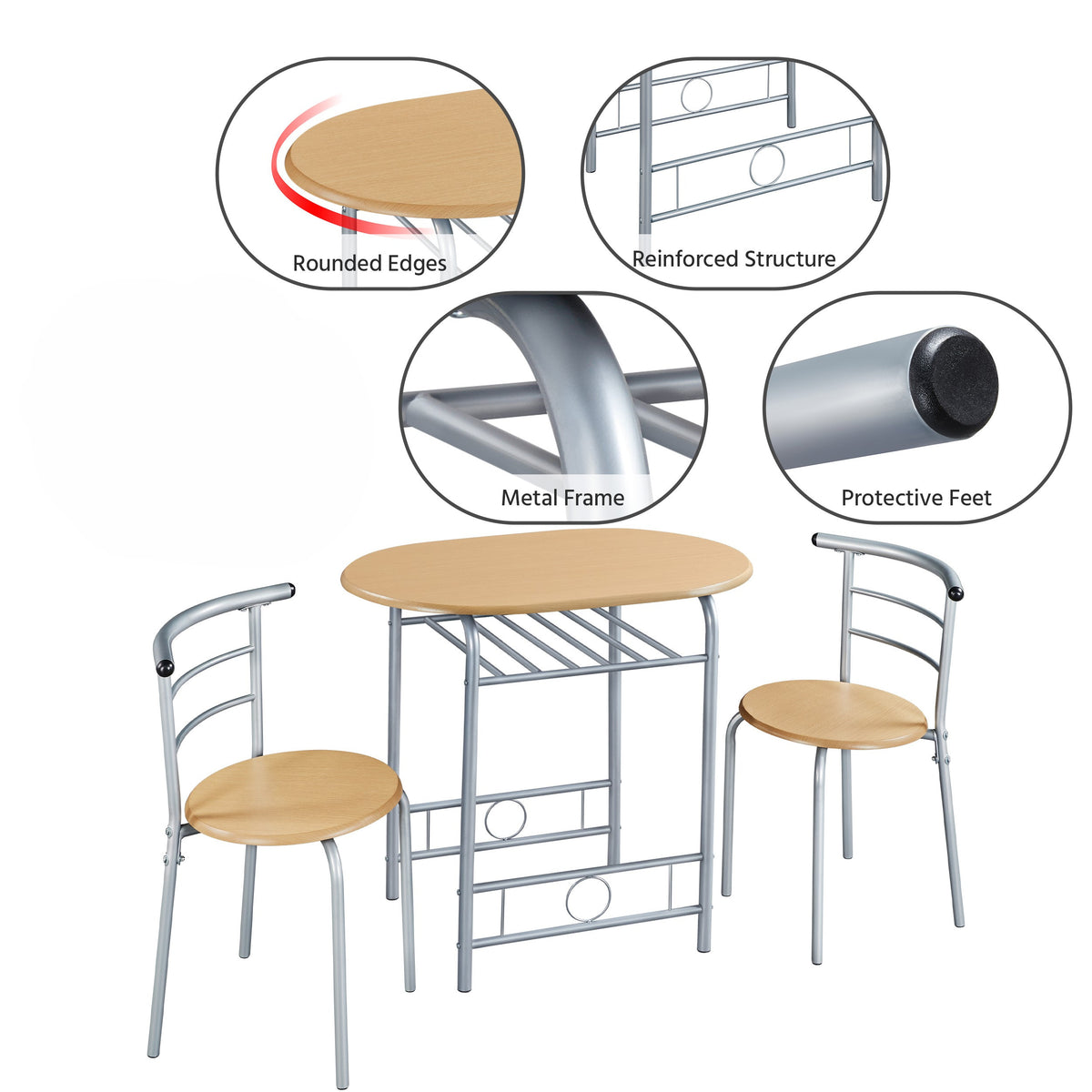 Storage Rack with Space-Saving, Metal, 3 Piece, 2 Chairs - product gallery image 6