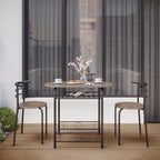 Storage Rack with Space-Saving, Metal, 3 Piece, 2 Chairs - Drift Brown option
