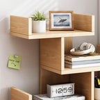 Storage Rack with Space-Saving, Wood, Simple, Wooden Desktop Bookshelf Layered Artistic - product gallery image 4