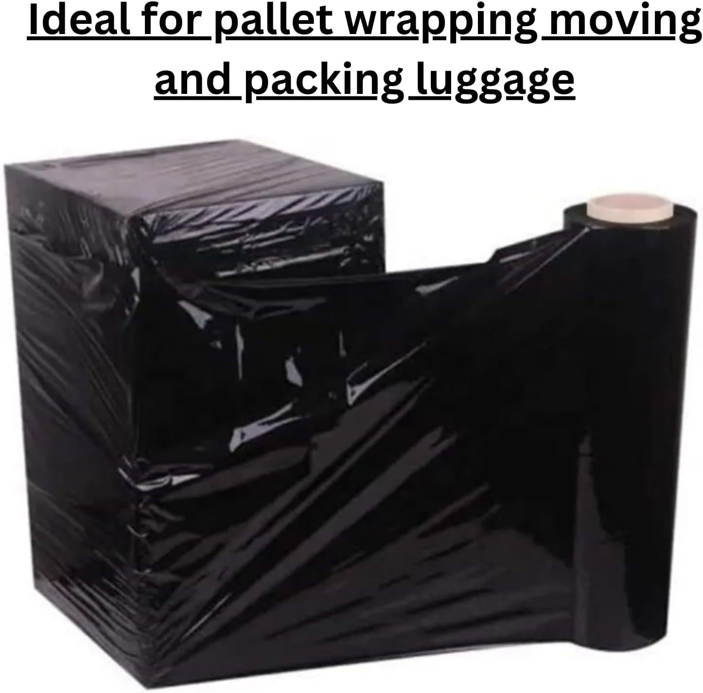 Stretch Wrap Film with 400mm, 250m, 3 Rolls, 3-Roll Value Pack (black) - product gallery image 10