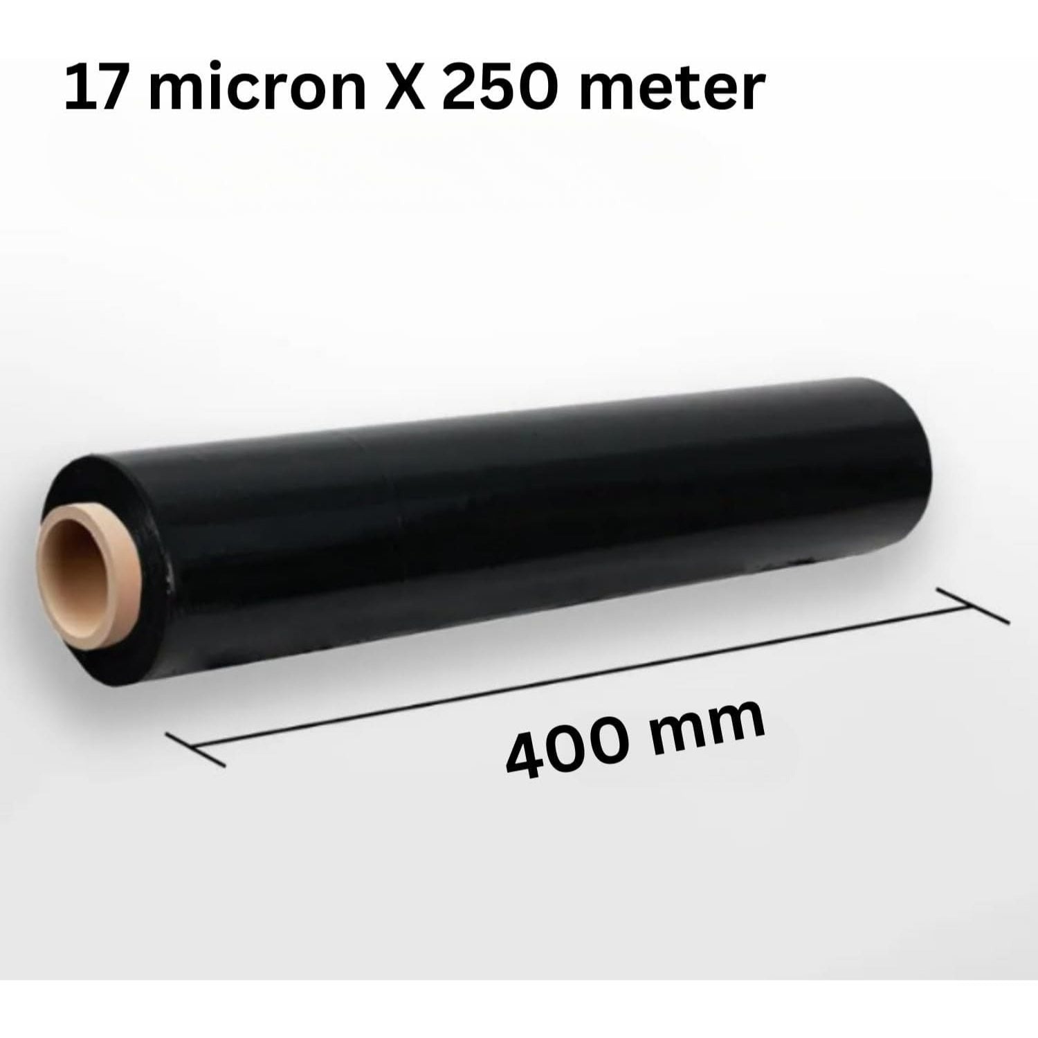 Stretch Wrap Film with 400mm, 250m, 3 Rolls, 3-Roll Value Pack (black) - product gallery image 3