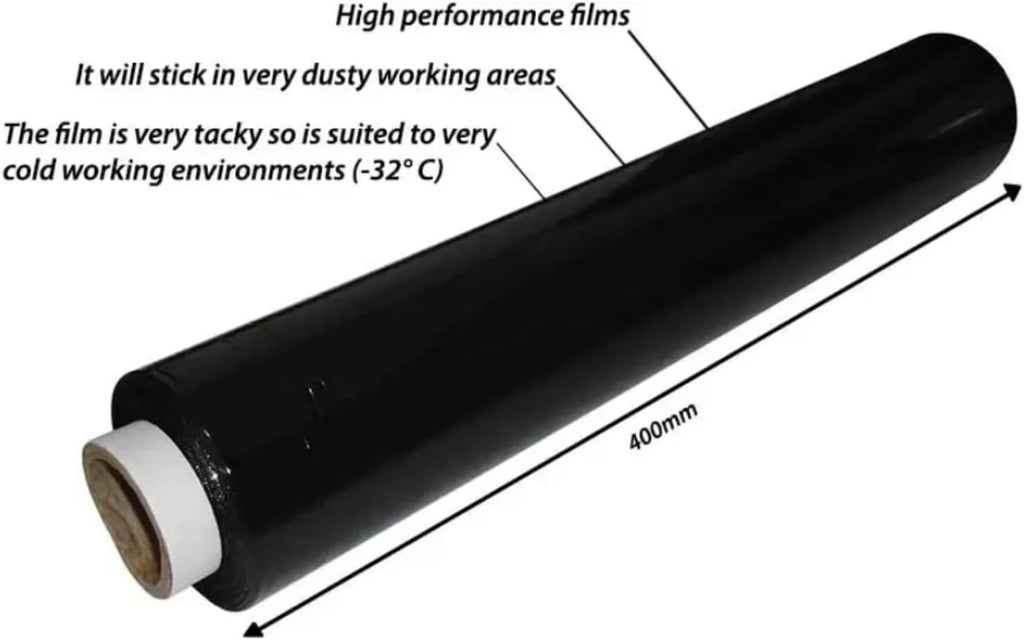 Stretch Wrap Film with 400mm, 250m, 3 Rolls, 3-Roll Value Pack (black) - product gallery image 7
