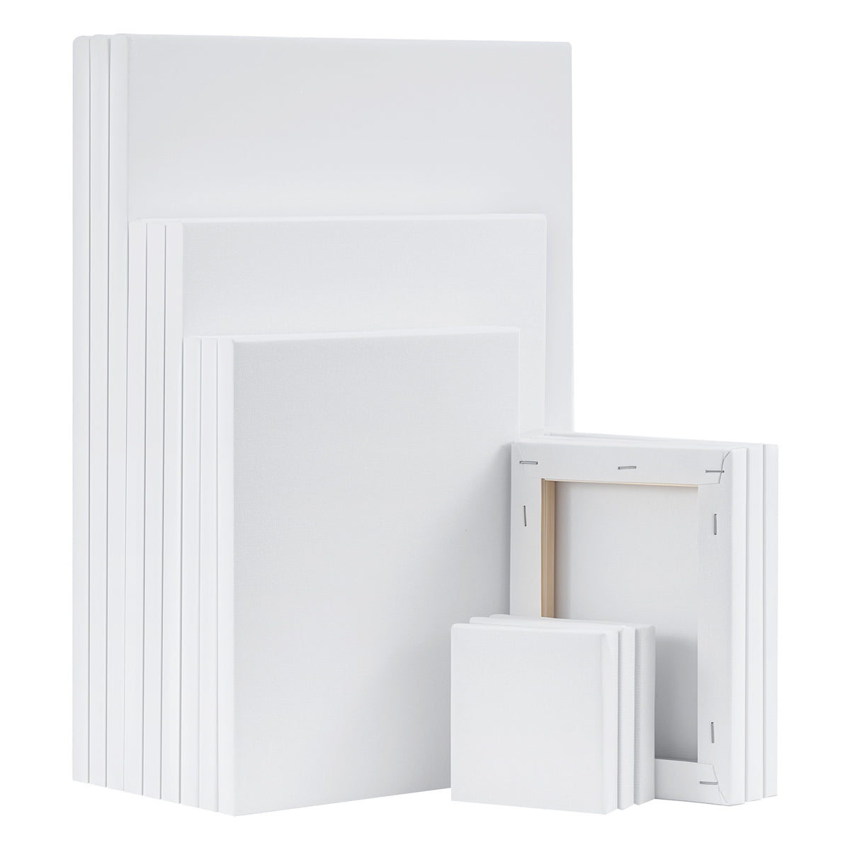 Stretched Canva with Wood, 15 Pack, 15pack, Canvas Mixed Primed White Painting Canvases