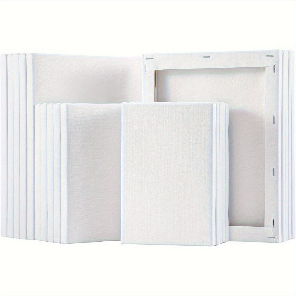Stretched Canva with Wood, 20 Pack, 20pack, Canvas Cotton Primed White 10x13x18cm