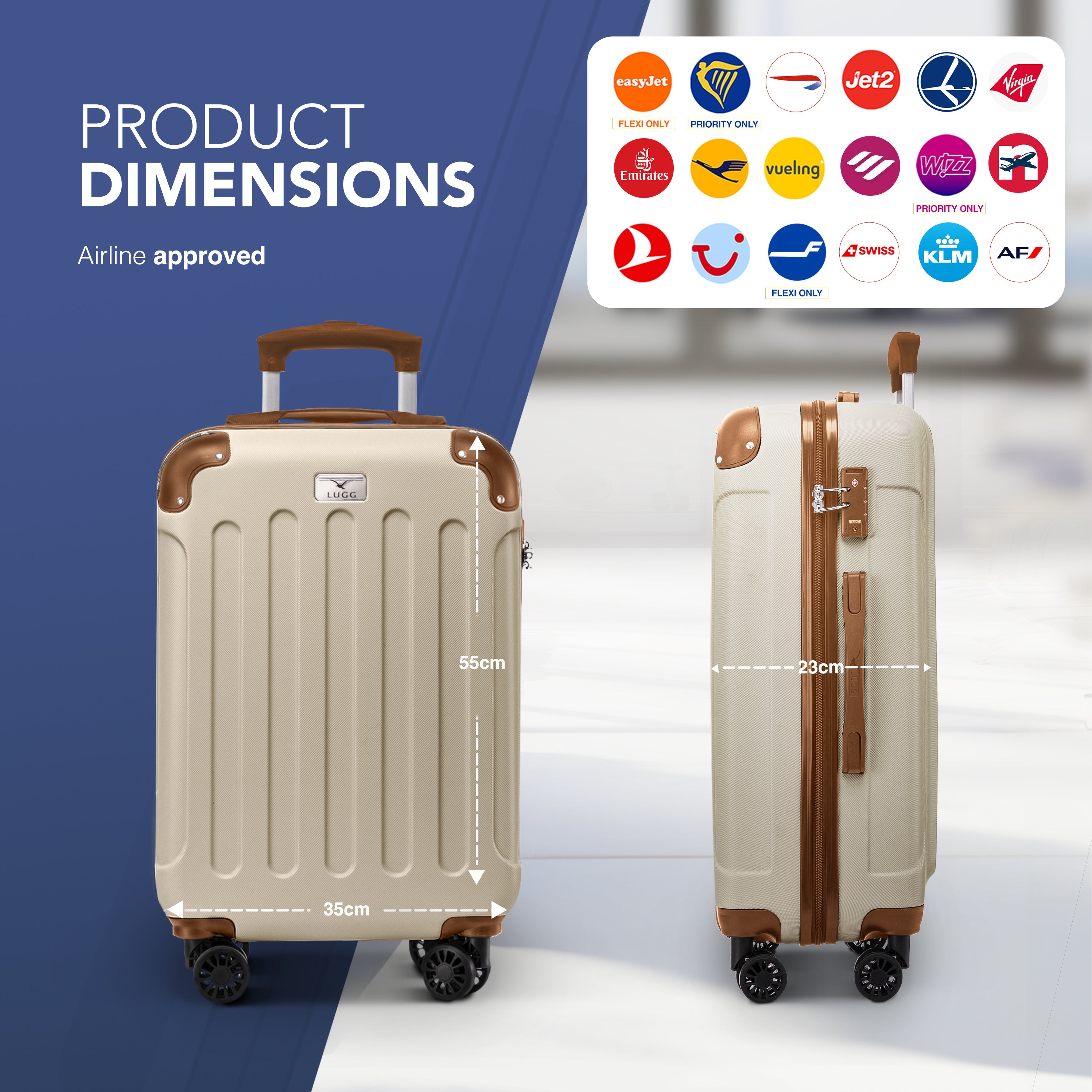Suitcase with 20 Inch, 20-Inch LUGG Skywander Hard-Shell Cabin - product gallery image 4