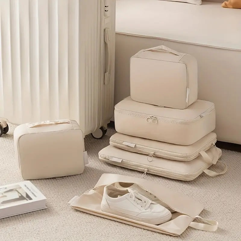 Suitcase with 6 Piece Packing Cubes Luggage Travel Organiser - product gallery image 10