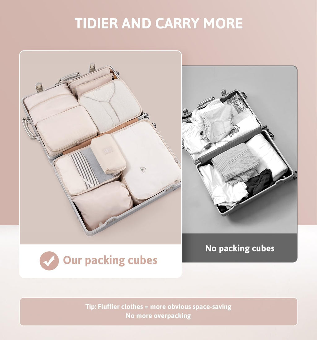 Suitcase with 6 Piece Packing Cubes Luggage Travel Organiser - product gallery image 11