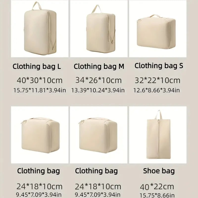 Suitcase with 6 Piece Packing Cubes Luggage Travel Organiser - product gallery image 14