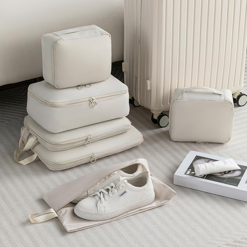 Suitcase with 6 Piece Packing Cubes Luggage Travel Organiser - product gallery image 9
