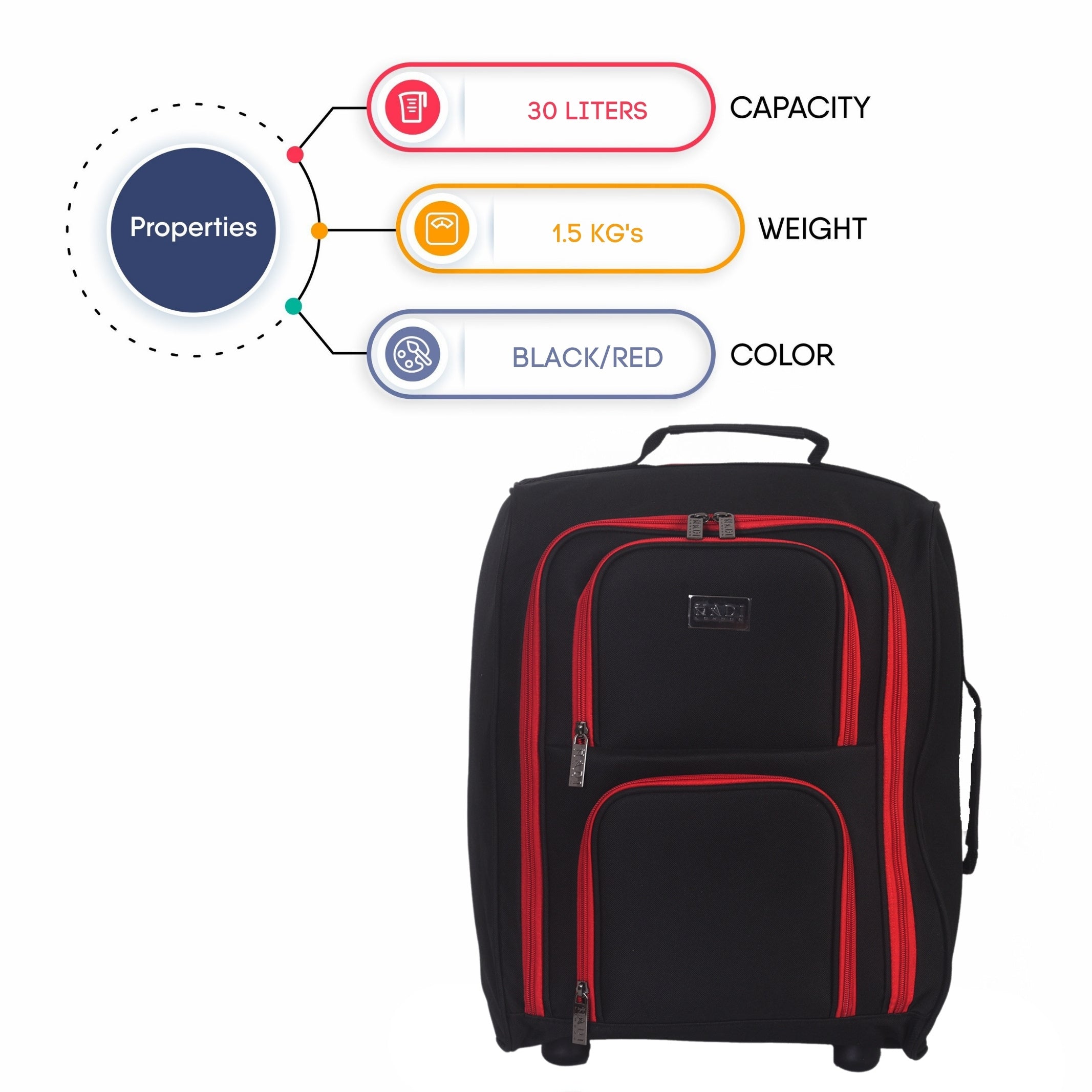 Suitcase with Hard-Shell Cabin 45x35x20cm Four Options - product gallery image 13