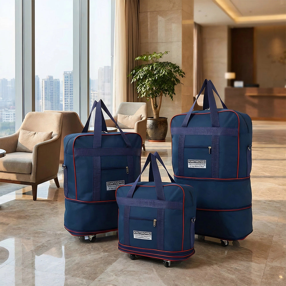 Suitcase with Space-Saving, Foldable, Wheels, 35*20*75cm - Blue, 35*20*75cm option