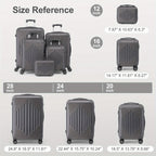 Suitcase with Spinner Wheels, ABS Hard Shell Inch TSA Lock - product gallery image 2
