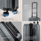 Suitcase with Spinner Wheels, Telescopic Handle, Wheels, 55cm - product gallery image 11