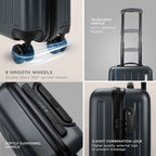 Suitcase with Spinner Wheels, Telescopic Handle, Wheels, 55cm - product gallery image 3