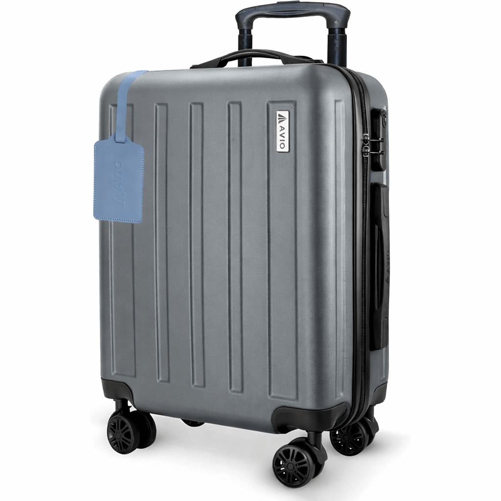 Suitcase with Spinner Wheels, Telescopic Handle, Wheels, 55cm - Grey option