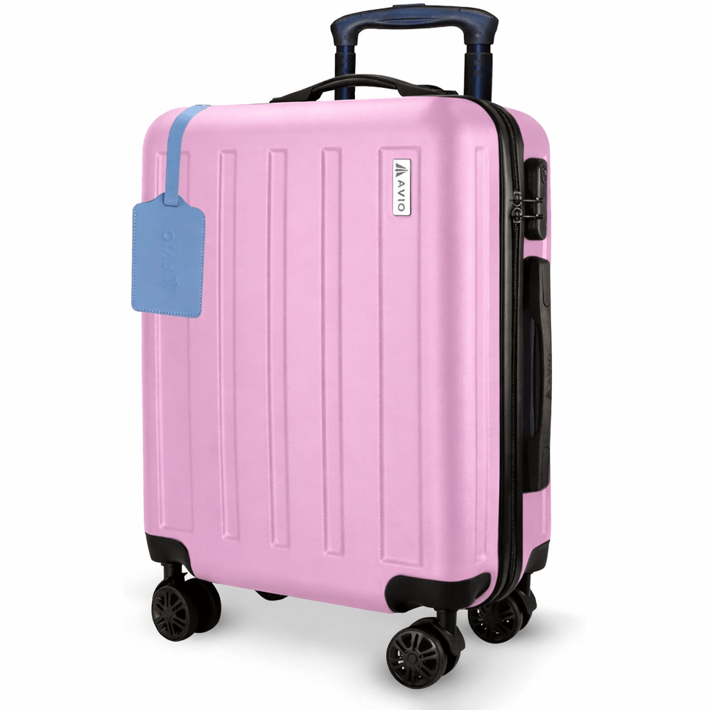 Suitcase with Spinner Wheels, Telescopic Handle, Wheels, 55cm - Pink option