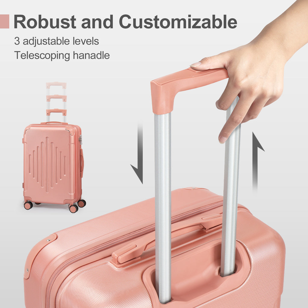 Suitcase with Spinner Wheels, Telescopic Handle, Wheels, Black - product gallery image 2