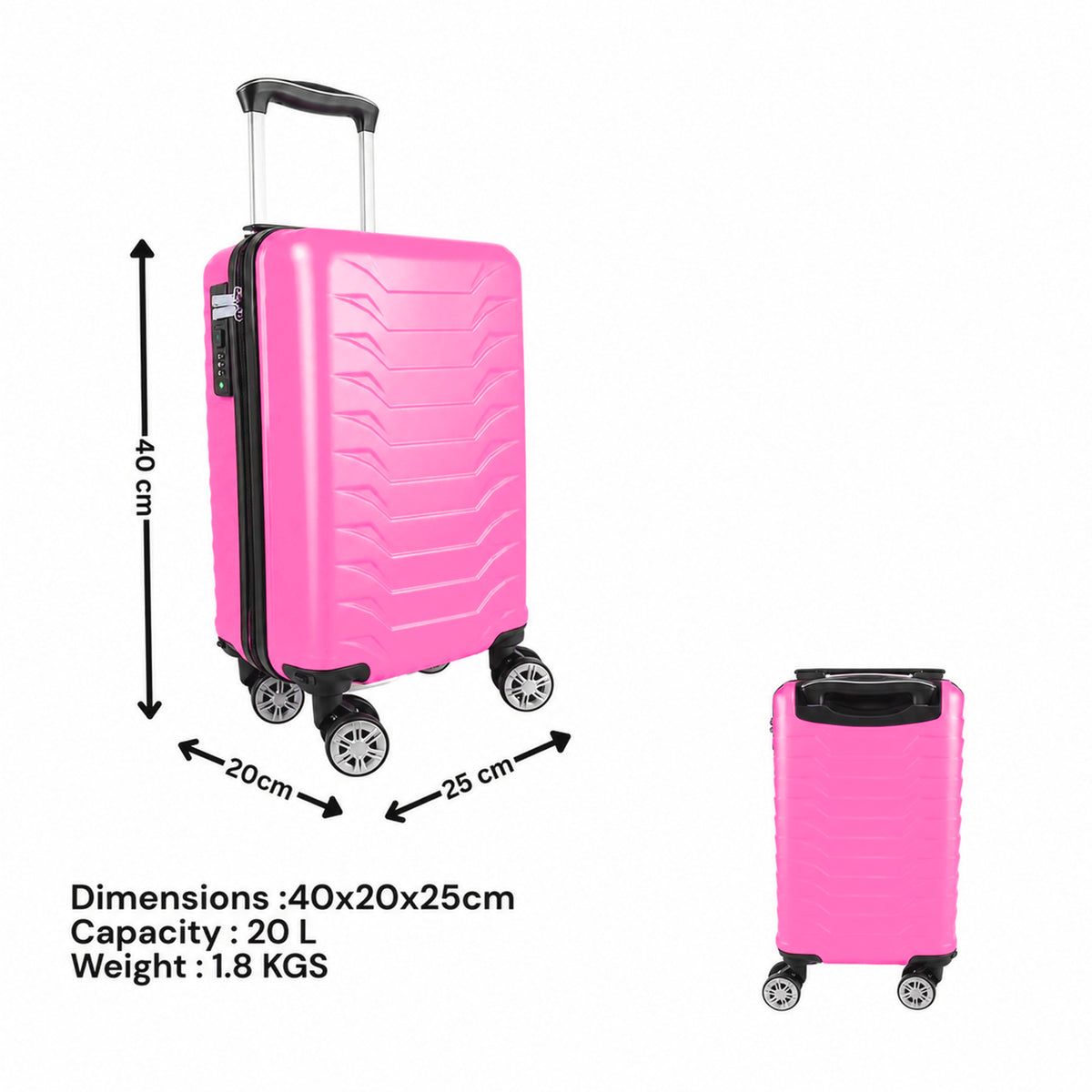 Suitcase with Wheels, 20 cm, Direct Luggage Underseat Cabin Case cm - product gallery image 4