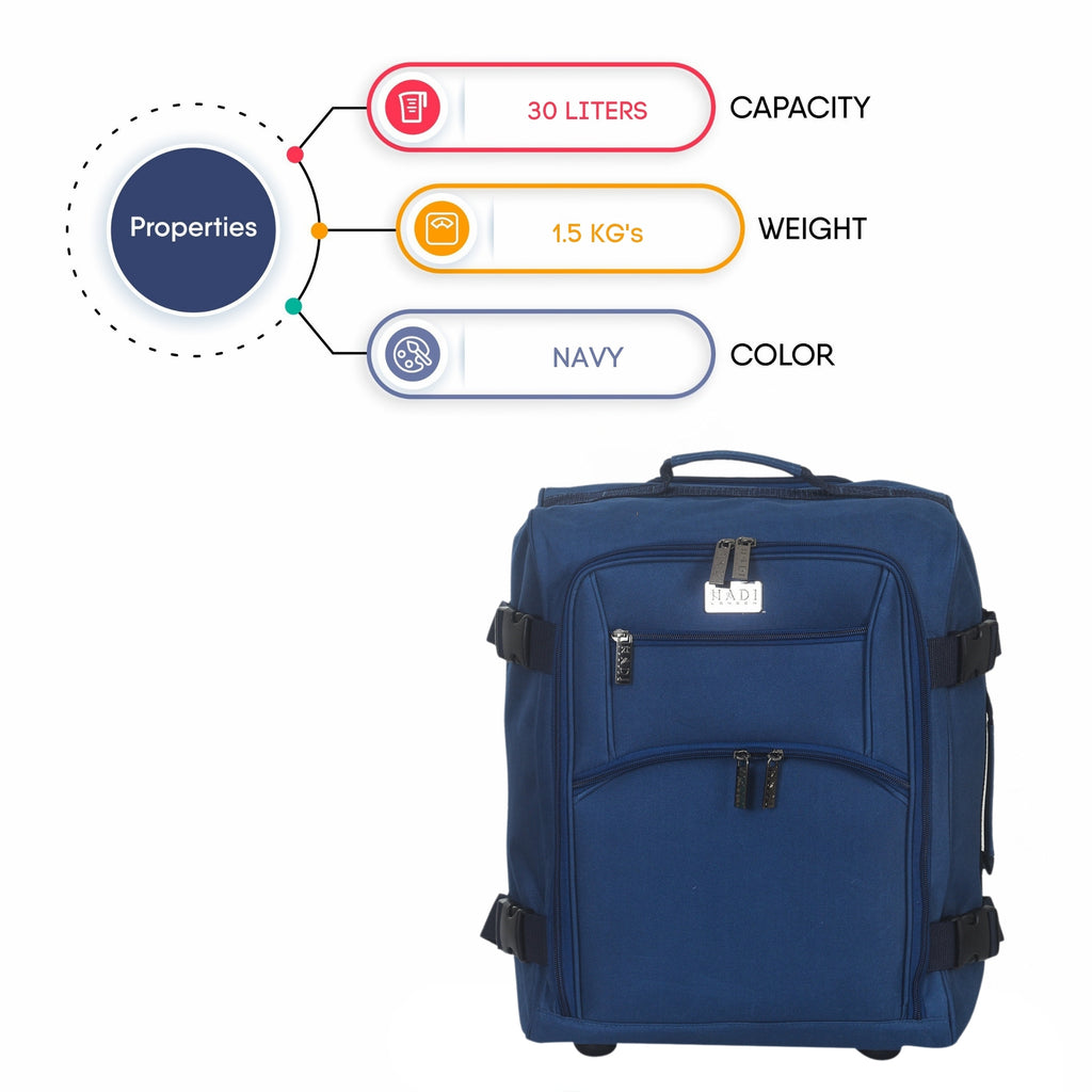 Suitcase with Wheels, Ryanair Cabin Bag 45x36x20 Wheels Lightweight - product gallery image 12