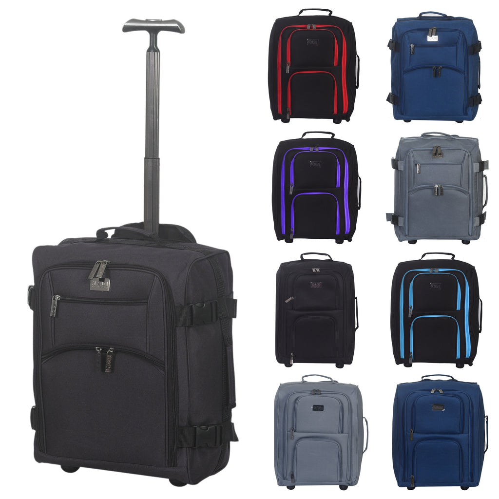 Suitcase with Wheels, Ryanair Cabin Bag 45x36x20 Wheels Lightweight - Grey option