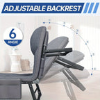 Sun Lounger with Foldable, 300kg, Cotton, 200x65cm Adjustable Folding Camping Bed - product gallery image 5
