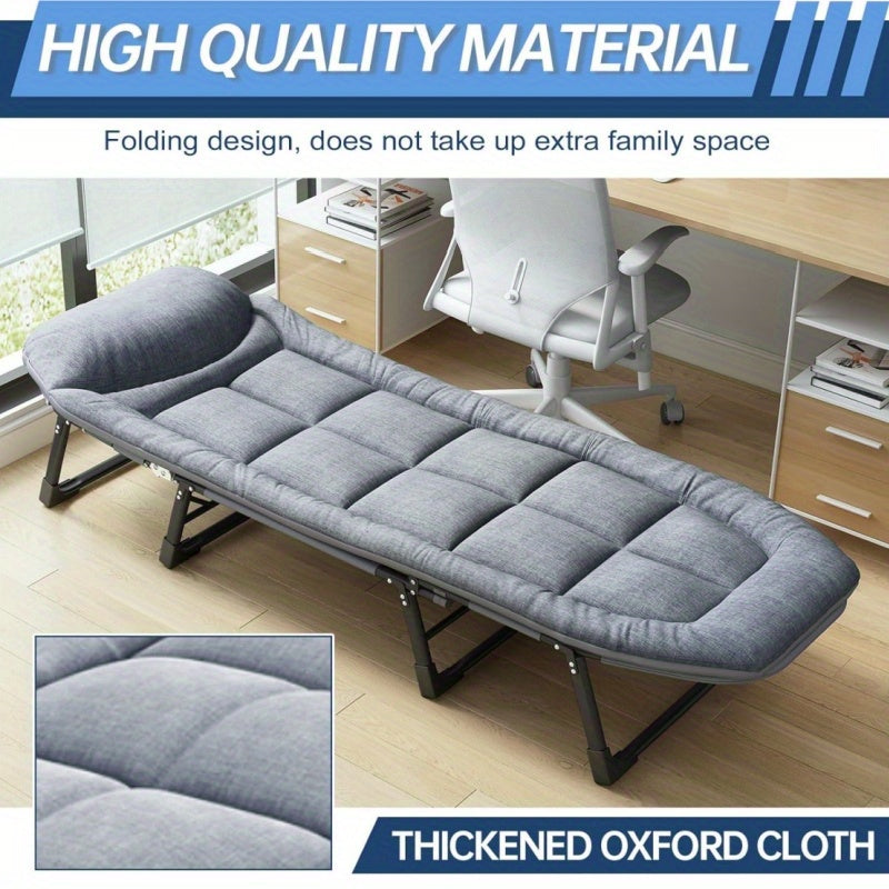 Sun Lounger with Foldable, 300kg, Cotton, 200x65cm Adjustable Folding Camping Bed - product gallery image 7