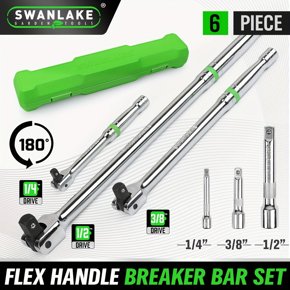 SWANLAKE 6pcs Breaker Bar Set with 6PC Breaker Bar Set - 6PC Breaker Bar Set option