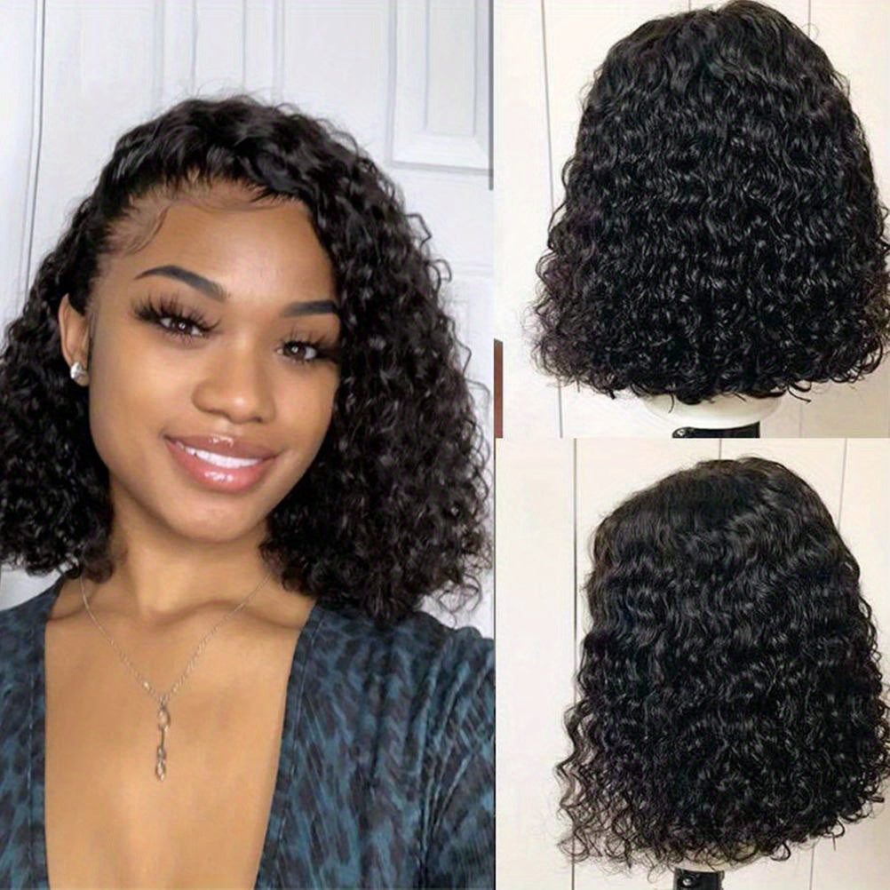 Synthetic Wig with 35.56cm, Short Curly Bob Inch Deep Wave - product gallery image 4