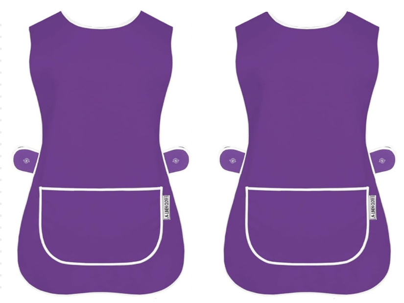 Tabard Apron 2-Pack with Button-Side 2-Pack Solid Check Options - product gallery image 22