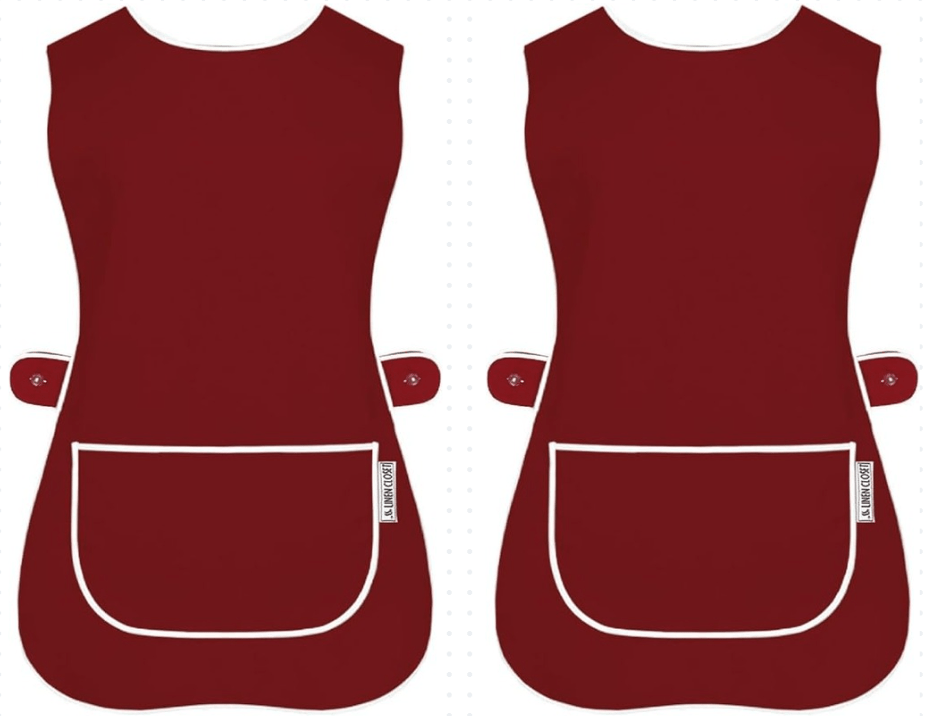 Tabard Apron 2-Pack with Button-Side 2-Pack Solid Check Options - product gallery image 24