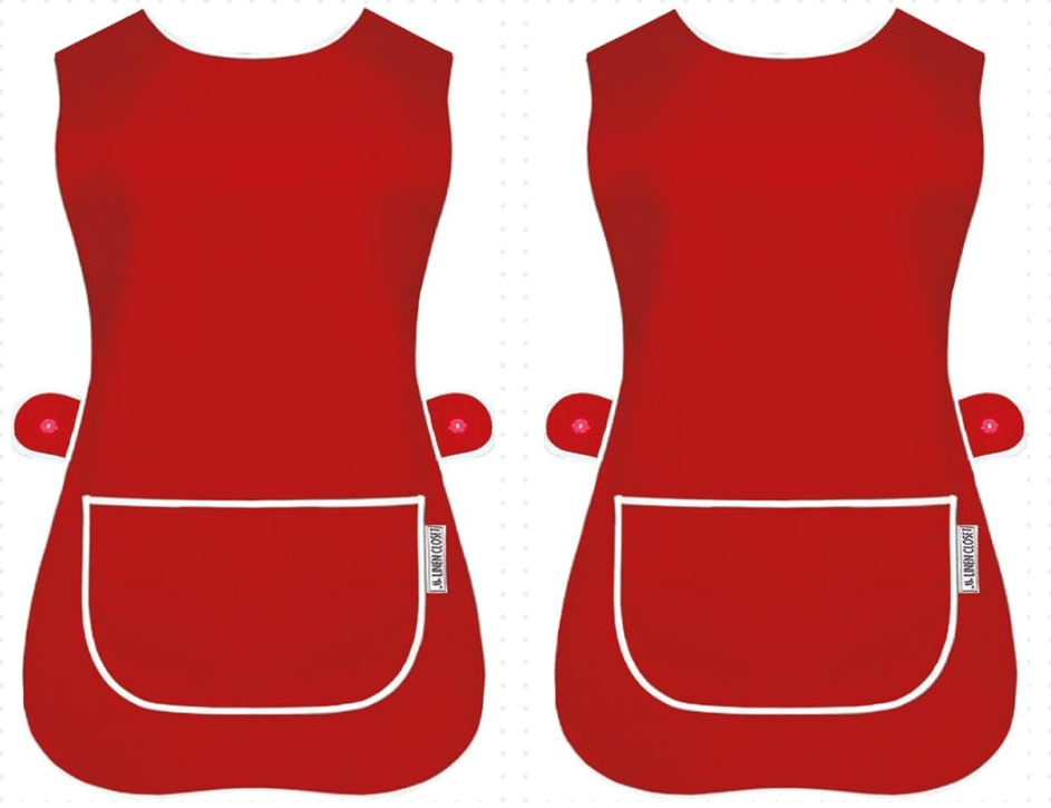 Tabard Apron 2-Pack with Button-Side 2-Pack Solid Check Options - product gallery image 26