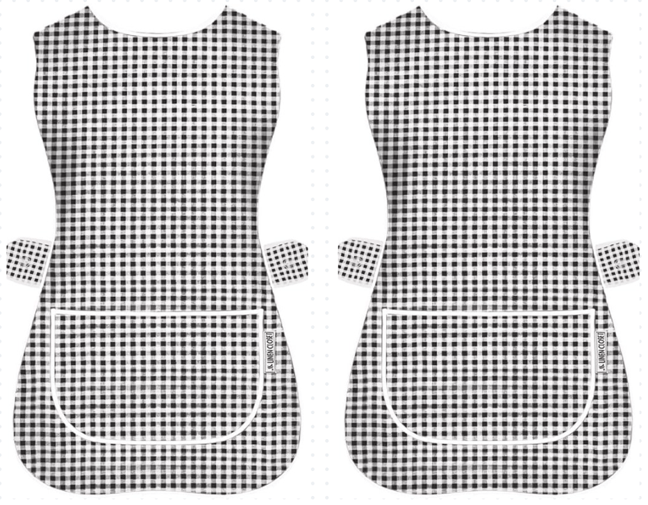 Tabard Apron 2-Pack with Button-Side 2-Pack Solid Check Options - product gallery image 28