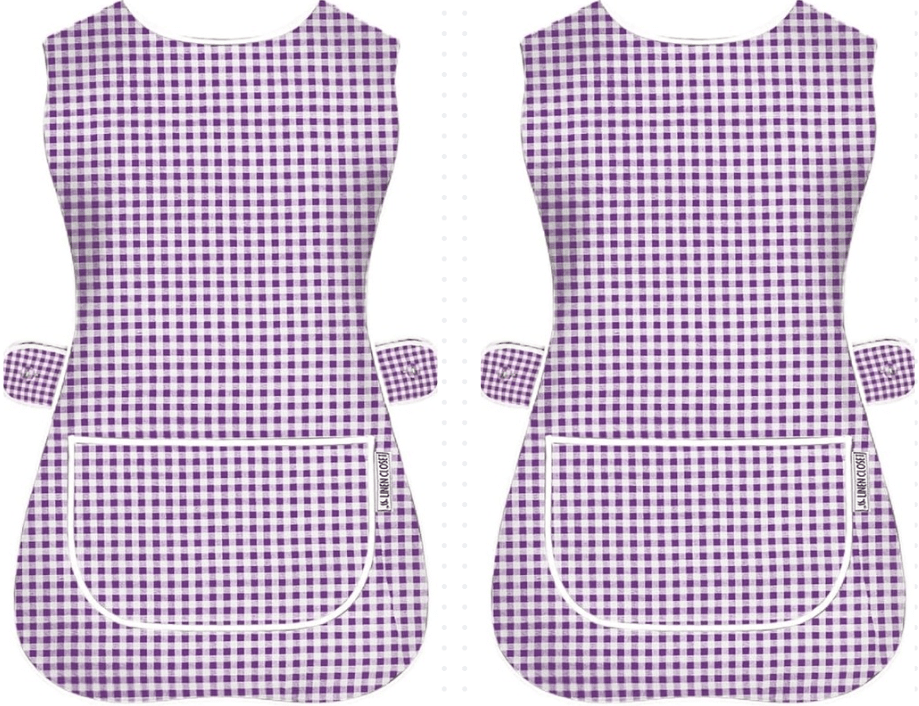 Tabard Apron 2-Pack with Button-Side 2-Pack Solid Check Options - product gallery image 29