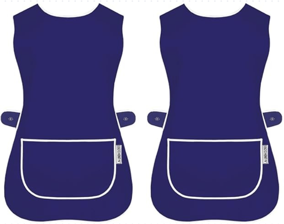 Tabard Apron 2-Pack with Button-Side 2-Pack Solid Check Options - product gallery image 31