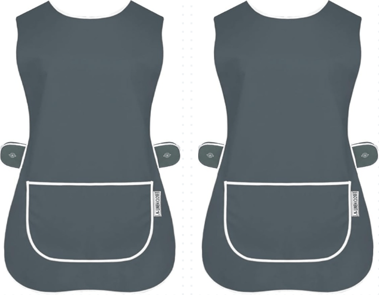 Tabard Apron 2-Pack with Button-Side 2-Pack Solid Check Options - product gallery image 32