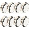 Tambourine with 8 Pack, 8PCS, Wedding White Gold Percussion Instrument