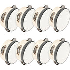 Tambourine with 8 Pack, 8PCS, Wedding White Gold Percussion Instrument